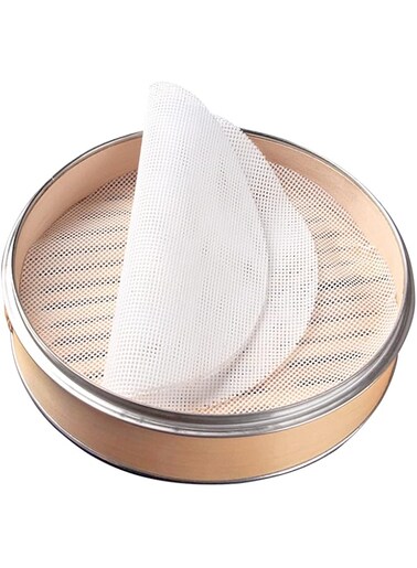 GUCUJI 4Pcs 25cm Non stick Silicone Steamer Liners Mesh Mat Pad Steamed Buns Dumplings Baking Pastry Dim Sum Mesh