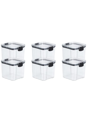 Set of 6 pieces 700ML Airtight Food Storage with Lid, Double Sealed Thick storage Jar, Leak Proof, Easy to Clean, BPA Free, Kitchen and Other Storage