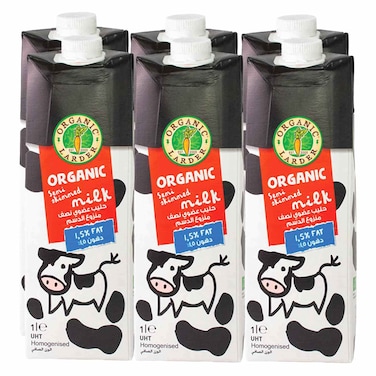 Organic Larder Semi Skimmed UHT Milk, 1L Pack of 6