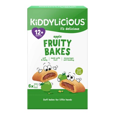 Kiddylicious Apple Fruity Bakes , Delicious Snacks for Toddlers , Suitable for 12+ Months , 6x22g