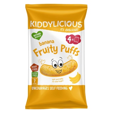 Kiddylicious Banana Fruity Puffs, 7 Months+, 40g