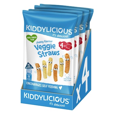 Kiddylicious Cheesy Flavour Veggis Straws, 9 Months+, 48g Pack of 12