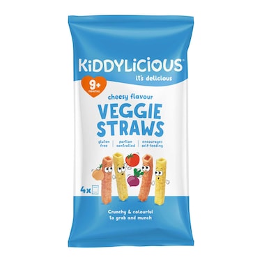 Kiddylicious Cheesy Straws , Delicious Snacks for babies , Suitable for 9+ Months ,  4x12g