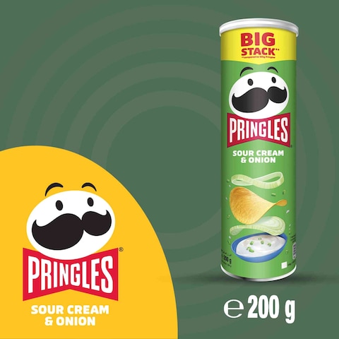 Pringles Sour Cream Onion Potato Chips, 200g