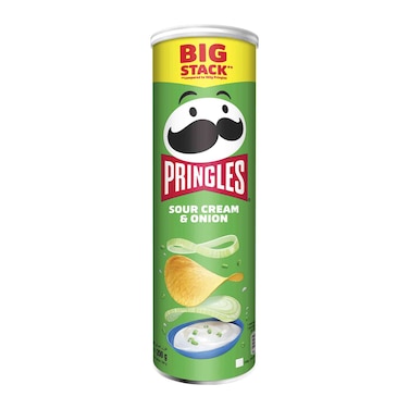 Pringles Sour Cream and Onion Potato Chips, 200g