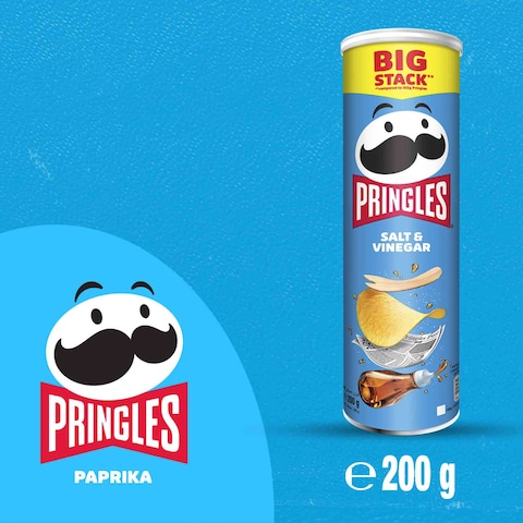 Pringles Salt and Vinegar Potato Chips, 200g