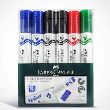 Faber-Castell Whiteboard Marker Chisel Set, 6 PCS