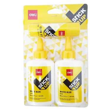 Deli Stick Up White Glue 80ml 2 PCS and Stick Up Glue Stick 20g
