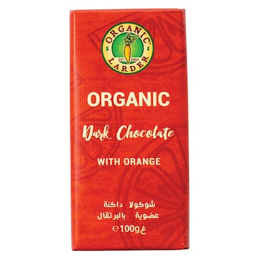 Organic Larder Dark Chocolate with Orange, 100g