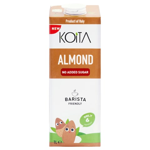 Koita Almond No Added Sugar Milk 100% Plant-Based Dairy &amp; Lactose Free 1L