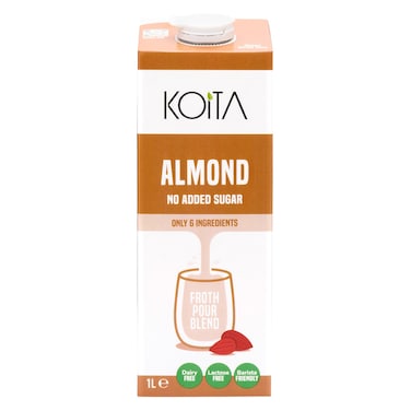 Koita Almond No Added Sugar Milk 100% Plant-Based Dairy &amp; Lactose Free 1L