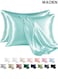 Satin Pillowcase for Hair and Skin, Silk Satin Pillowcase 2 Pack, Standard Size Pillow Cases Set of 2, Silky Pillow Cover with Envelope Closure (20x26, Turquoise)