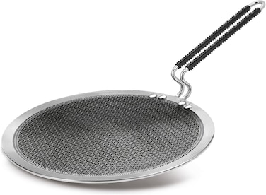 Pro cook Triply Hexa Tech Induction Stainless Steel Concave Tawa, 26 cm, Silver, Honeycomb Non-Stick Structure, Sturdy Handle, Food Grade, Flame &amp; Hot Plate Safe, Metal Spoon Friendly