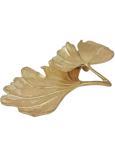 Tricune Metal Jewelry Dish, Leaf Shaped Ring Holder Jewelry Organizer, Trinket Dish Vanity Tray for Dresser Christmas Birthday Wedding Gifts