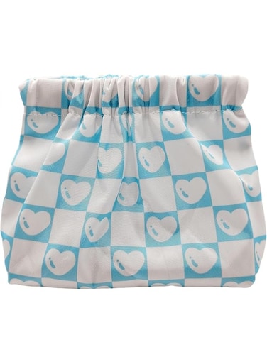 Printed Jewelry Purse Pouch, Pocket Self-Closing Jewelry Storage Organizer Bag for Rings, Bracelets, Necklaces, Earrings, Watch (Blue And White, One size)