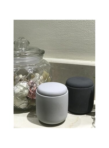 Generic Candle for Home Natural Soy Wax Plaster Ceramic Candle, Candle Gift for Women Bath Yoga Sleep Wedding Party Decor, (Gray/Dark Gray)