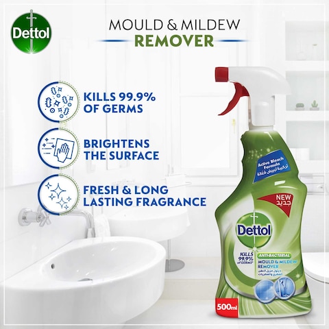Dettol Anti-Bacterial Mould &amp; Mildew Remover Spray Bottle, 500ml