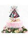 BrainGiggles Merry Christmas Cake Topper &ndash; 9x12cm, Red Green Christmas Castle Design Cake Decoration for Christmas &amp; New Year Party Decoration