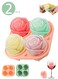 2 PCS Whiskey Ice Cubes Mold,Rose Gift Ball Ice Maker Mold, 8 Ice, Fun Shapes, Silicone Ice Cube Tray for Birthday Party,Rose Ice Cube Mold for Cocktails, Bourbon (Pink and Green)