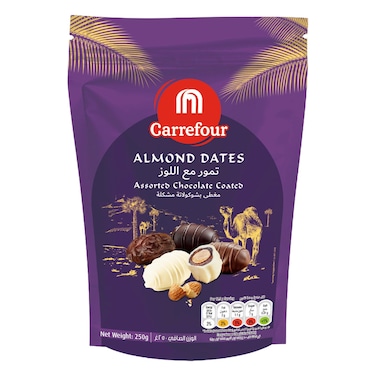 Carrefour Assorted Almond Chocolate Dates, 250g
