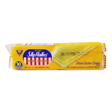 ام . واي سان سكاي فلايكس  بسكويتات مقرمشة محشوة  بكريمة الزبدة الحلوة، 300 غرام