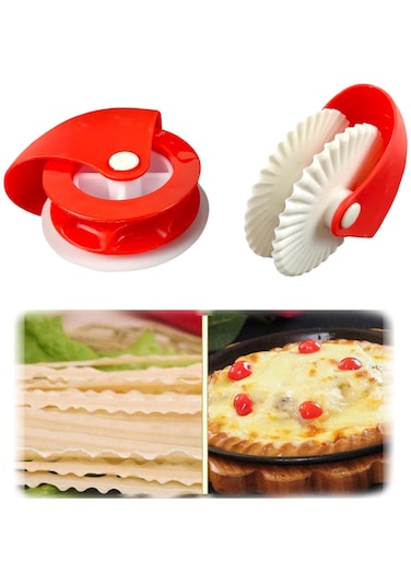 Wheel Decorator and Cutter Plastic Wheel Roller for Pizza Crust Baking Cutter Kitchen Tools,Set of 2