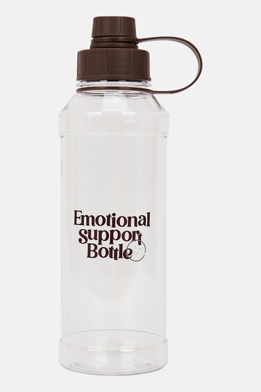 Mucho Plastic Emotional Support Water Bottle, Transparent