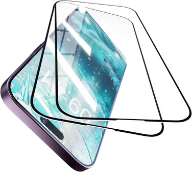 Designed for For Iphone 17 Air Screen Protector,2Pack Tempered Glass [Full Adhesive][Full Coverage] [Bubble-Free] [Anti Scratch] HD Clear High Responsive for Iphone Air 2025
