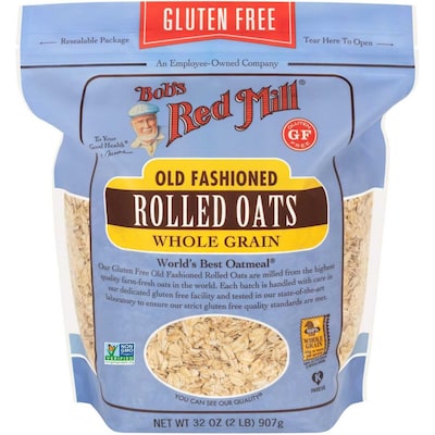 Bob's Red Mill Gluten Free Organic Whole Grain Old Fashioned Quick Cooking Rolled Oats, 907g