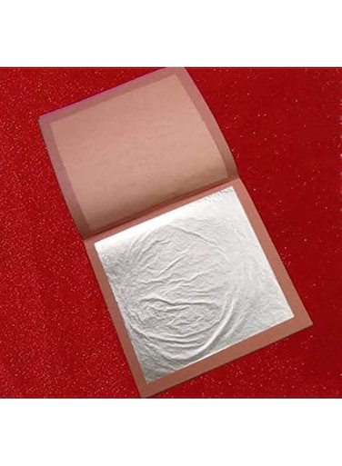 GOLD LEAF COMPANY GLC Silver , 99.9% Pure Silver Varakh Foils 50pcs 7 x 5 inch for Sweets Deco,Cake Baking,Chocolate,Supari,Serums,Ayurvedic Medicine,Decoration,Beauty Face Kits,Painting Art Crafts_