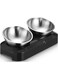 ChicAbode Cat Bowls, Elevated Cat Food Bowls, Anti Vomiting Cat Bowl Set, Stainless Steel Cat Bowls, Cat Bowls for Food and Water, Raised Cat Bowls for Indoor Cats, Orthopedic Cat Bowl