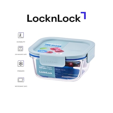 LocknLock Clear Glass Square 500ml Mint &ndash; Airtight, Heat-Resistant, BPA-Free Food Storage Container