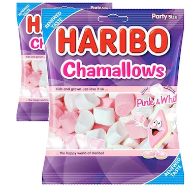 هاريبو شامالوز حلوى مارشميلو وردي وأبيض، 150 غرام حزمة من 2