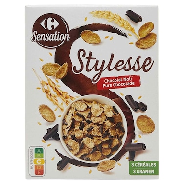 Carrefour Sensation Rice and Whole Wheat Dark Chocolate Cereal, 300g