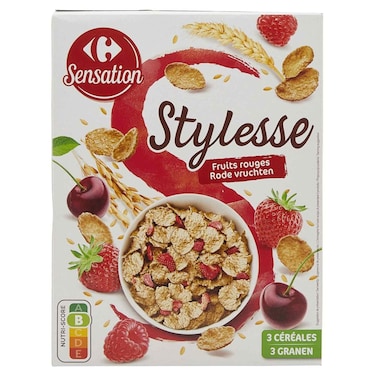 Carrefour Sensation Rice and Whole Wheat Red Fruits Cereal, 300g