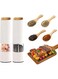 Tazweeq Electric Salt and Pepper Grinder, Pepper Grinder Set 2pcs, Electronic Salt Grinders Pepper Mill Grinder Batteries Kitchen Grinders, Adjustable Coarseness (White)