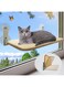 Joyzzz Cat Window Perch, 30&times;52cm Cordless Cat Window Hammock with 4 Strong Suction Cups, Foldable Cat Beds for Indoor Cats, Large Cats Window Seat Windowsill Safety with Metal Frame Soft Cover