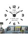 Vangold Modern Mute DIY Frameless Large Wall Clock 3D Mirror Sticker Metal Big Watches Home Office Decorations (Black Gold73)