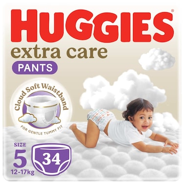 Huggies Extra Care Baby Culottes, Size 5 (12-17 kg), 34 Diaper Pants