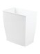 Idesign Spa Rectangular Trash, Waste Basket Garbage Can For Bathroom, Bedroom, Home Office, Dorm, College, 2.5 Gallon, White