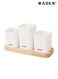 Multi-Functional Storage Set, Silverware Holder &amp; Cutlery Holder, Drainable, Detachable, Wooden Base, Perfect for Desk, Kitchen, Bathroom Organization, Space-Saving, Versatile Use