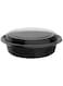 Blueberry 475ml - Round Disposable Food Container - Black Base With Clear Lid (HOT &amp; COLD USE) 16ounce (15)