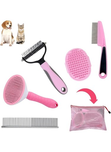 Generic Dog Brush Shedding Kit Grooming Dog Brush for Shedding Short Haired Dogs, Deshedder Brush for Dogs, Dog Grooming Combs, Dematting Combs Set