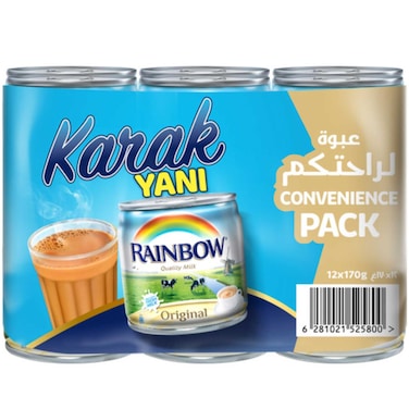 Rainbow Vitamin D Evaporated Milk 170g Pack of 12