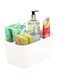 Azonee Plastic Organizer with Handle, , Stackable Storage Basket for Shower, Multipurpose Bath Tote for Hold Soap, Shampoo, Conditioner, Combs, Brushes, for Dorm, Shelf, Cabinet, White