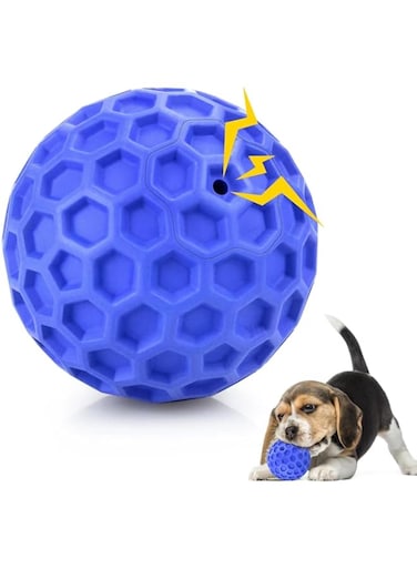 FDTY Interactive Dog Toys for Small Dogs, Puppy Chew Toys for Teething and Relax, Dog Chew Toy Small Balls, Outdoor Dog Toys for Dogs（1pcs blue)