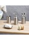 طقم حمام ستانلس ستيل 4 قطع من Delia - 6.7x17.5 سم - فضي