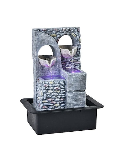 Danube Home Stalaca Geomantic Fountain With 2 Head Colored Lights And Pump