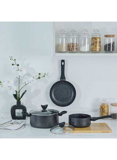 Danube Home 5 Pieces Danube Essential Cookware Set - Black Marble