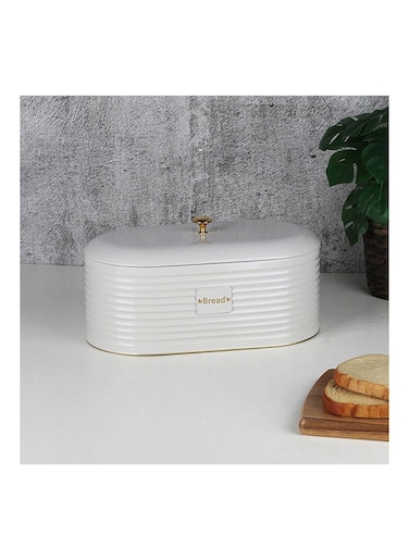دانوب هوم Adrian صندوق خبز حديد أدوات منزلية حديثة لتخزين الطعام L 33.7x18 X H 17 سم بيج